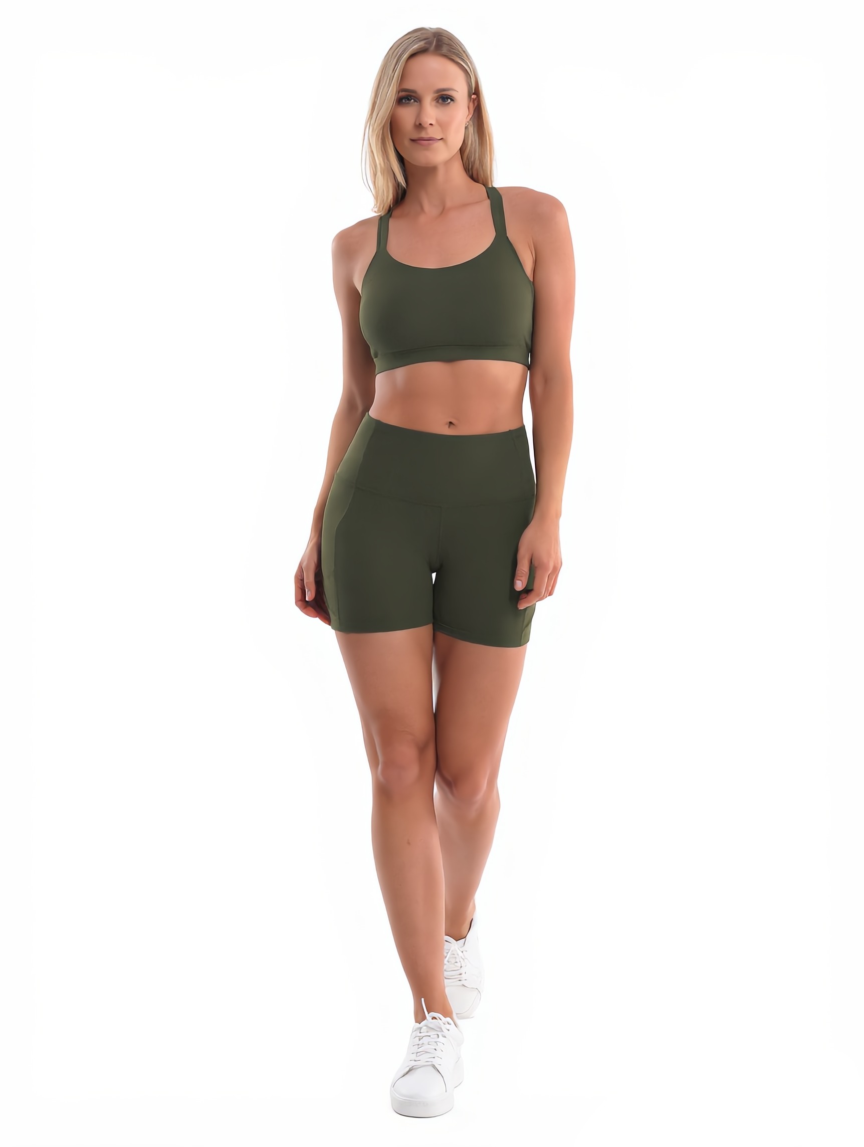 Yoga Shorts in Green — The Matching Set Edit style look